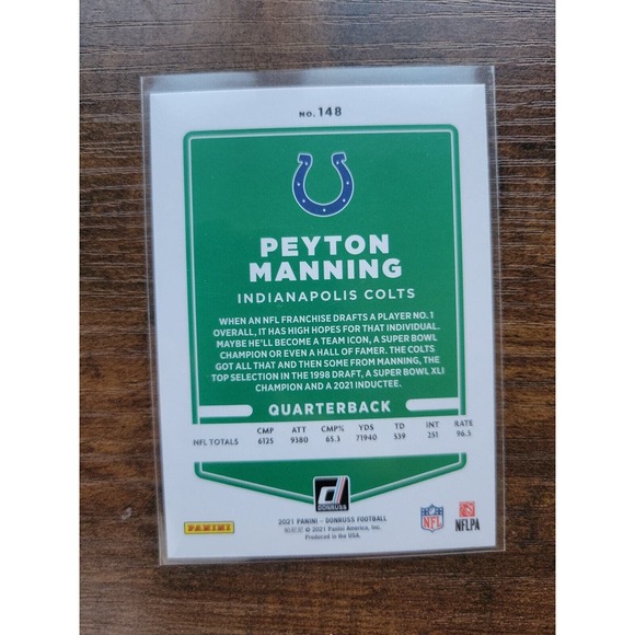 2021 Donruss #148 Peyton Manning - Indianapolis Colts - NFL - Fresh Pull - Picture 2 of 2